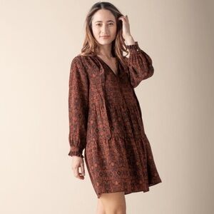 Margaret O’Leary tiered tie dress XS